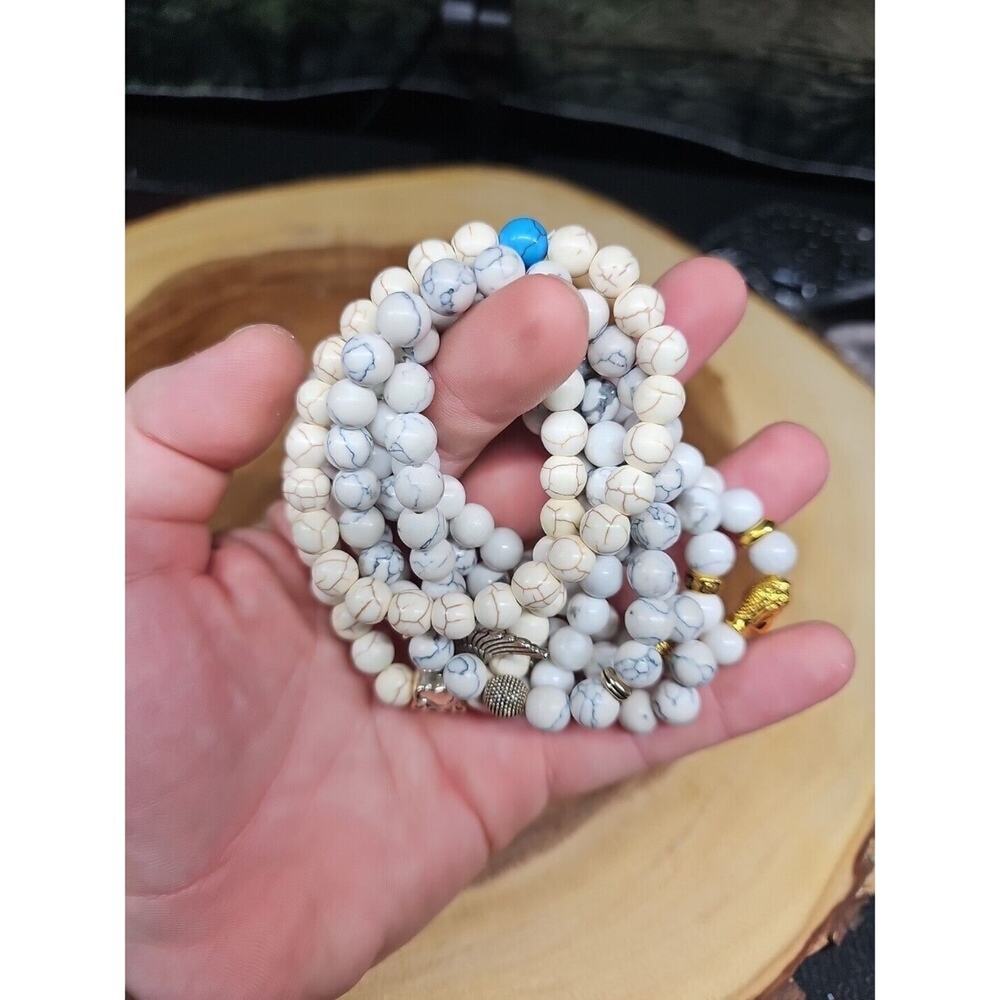 Natural Howlite Stone Bracelets 7pc Set - Picture 6 of 7